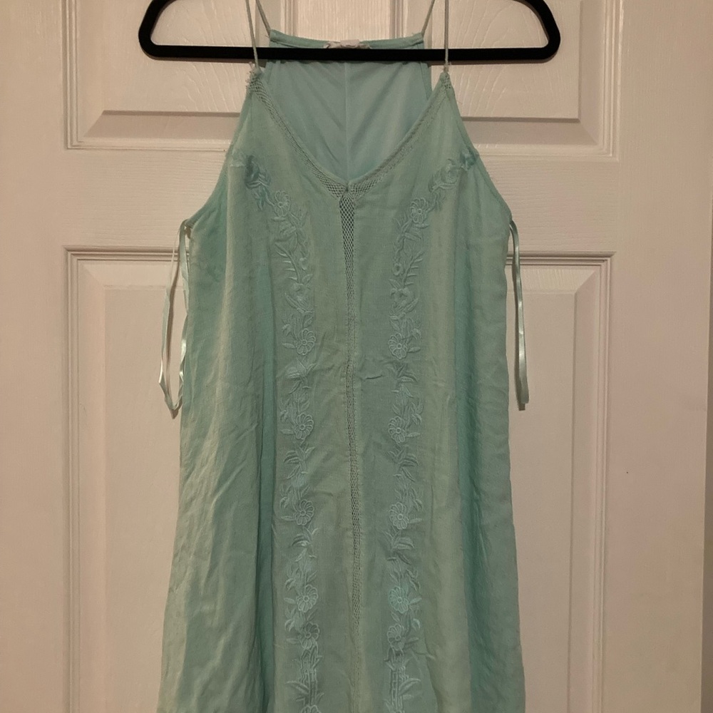 Elegant Mint Green Embroidered Women's Top